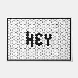 Felpudo Hey diseño clásico de mosaico negro y blanco