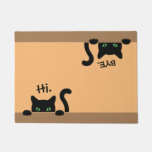Hi Bye Cat Doormat New Home Gift Boda Gift Bath