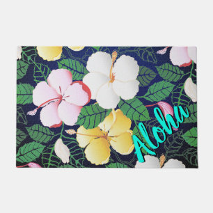 Felpudo Hibisco Hawaiano Floral Tropical