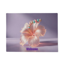 Hibiscus Peach Lavender Doormat