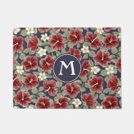 Felpudo Hibiscus y Plumeria - Marrón