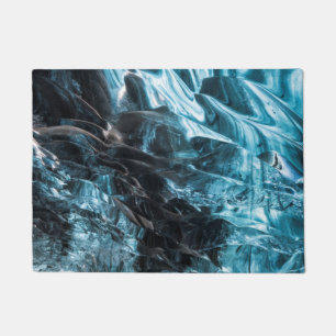 Felpudo Hielo Azul Abstracto En Cueva De Hielo