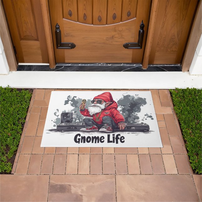 Felpudo Hip Hop Gnome Ilustracion - Gnome Life (Exterior)