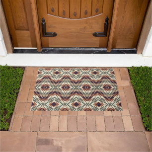 Felpudo Hip Taupe Brown Olive Green Ethic Kilim Art