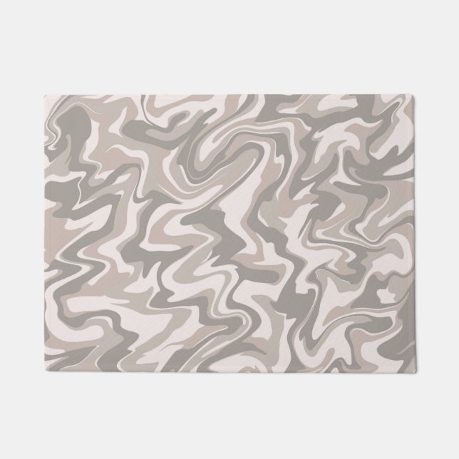 Felpudo Hippie 70 Gray Marble Liquid Swirl Boho Patrón (Anverso)