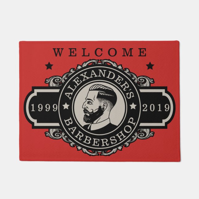 Felpudo Hipster Barber Personaliza (Anverso)