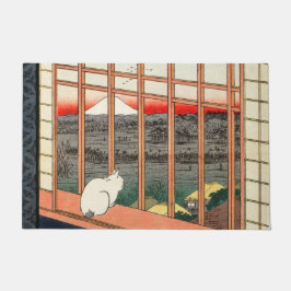 Felpudo Hiroshige Utagawa - Campos de arroz de Asakusa