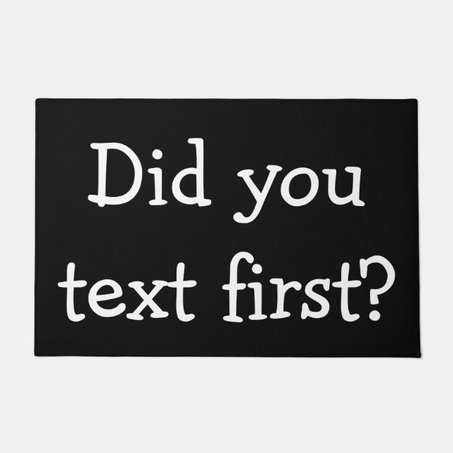 Felpudo ¿Hizo usted texto primero? (Anverso)