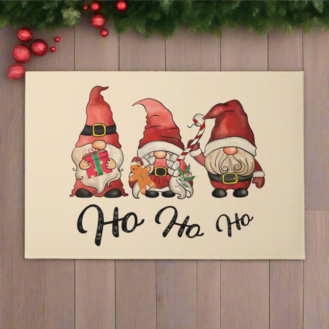Felpudo ¡Ho Ho Ho Ho Ho! Navidades nórdicos Cute Gnomes Ki (Subido por el creador)