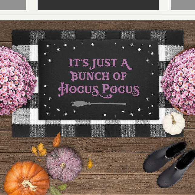 Felpudo Hocus Pocus Cita de Halloween negro y púrpura (Subido por el creador)