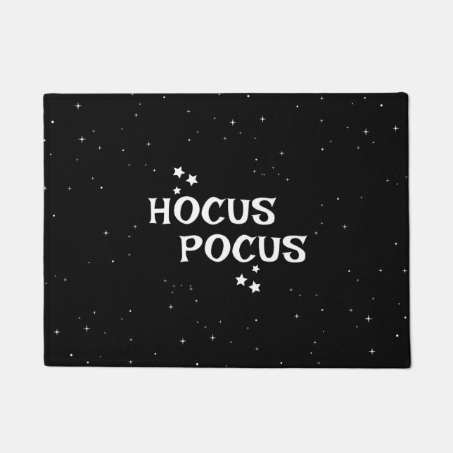 Felpudo Hocus Pocus Estrellas de citas de Halloween en bla (Anverso)