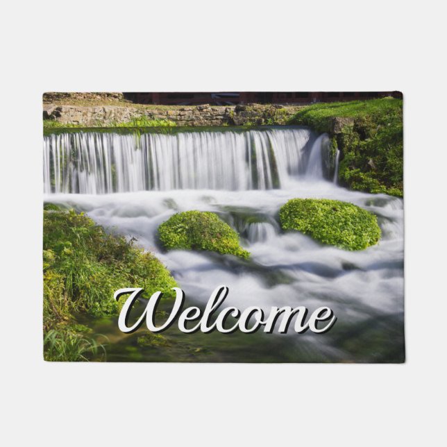 Felpudo Hodgson Spring Falls Bienvenida Doormat (Anverso)