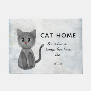 Felpudo Hogar de gato - Algunos seres humanos viven aquí 