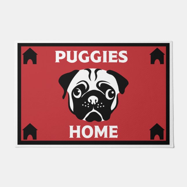 Felpudo Hogar de los dueños de perros de pug (Anverso)