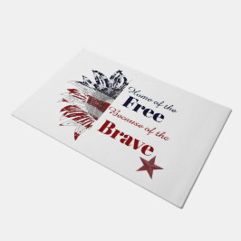 Felpudo Hogar de los libres por los valientes,