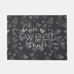 Felpudo Hogar Dulce Hogar Adorable Girly Moderno Gris