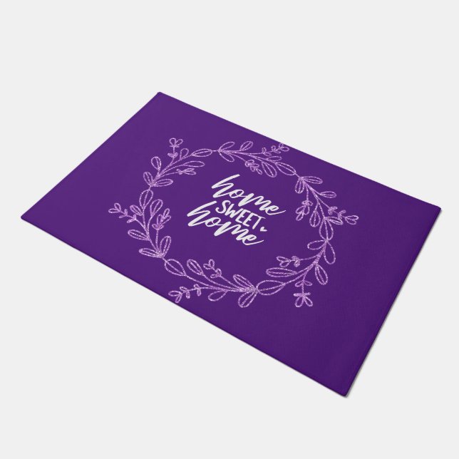 Felpudo Hogar Dulce Hogar Morado (Angular)