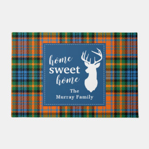 Felpudo Hogar Dulce Tartán Clan Murray Plaid Personalizado