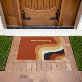 Felpudo Hogar hippie personalizado Naranja de los años 70