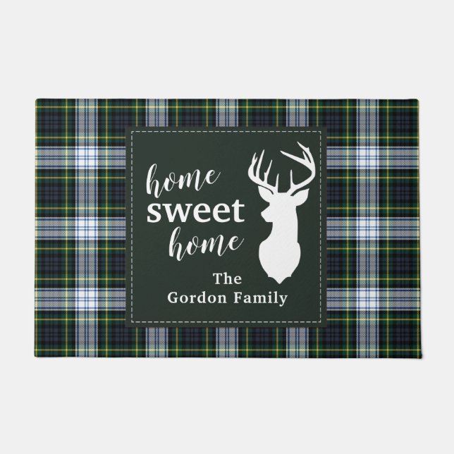 Felpudo Hogar personalizada de Plaid Sweet Home Tartan Cla (Anverso)
