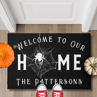 Felpudo Hogar personalizado de Halloween de telaraña espel