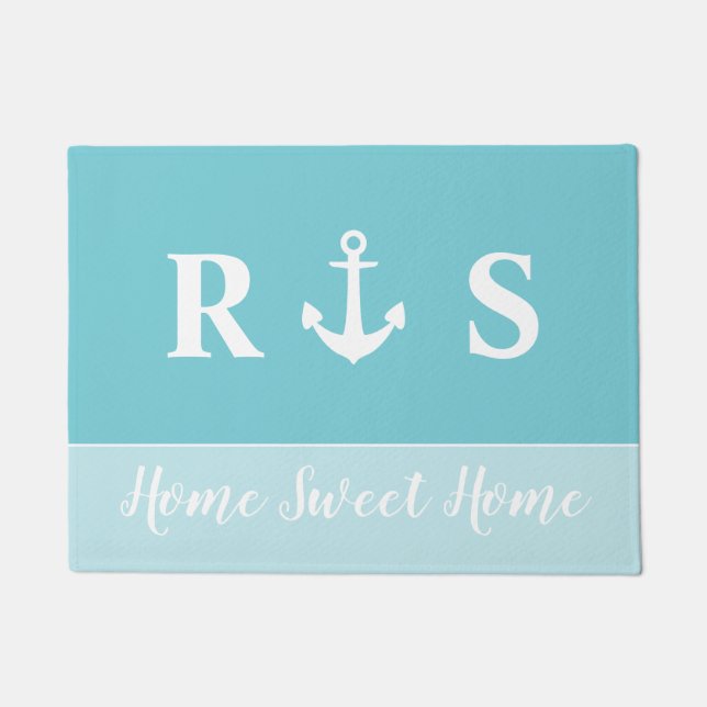 Felpudo Hogar Sweet Home Monogram Anchor (Anverso)