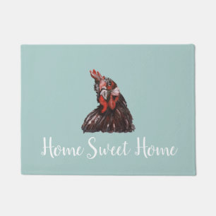 Felpudo Hogar Sweet Home Rooster Alfombrilla de auto gris