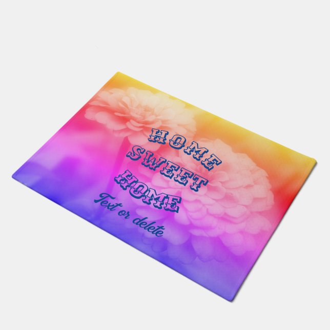 Felpudo Hogar Sweet Home Zinnia Flor Personalizada (Angular)