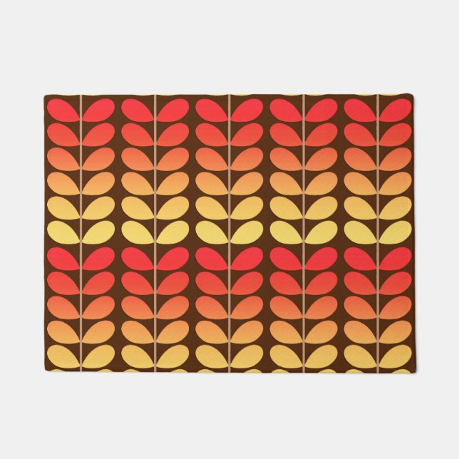 Felpudo Hojas, Brown, naranja y oro daneses de los (Anverso)