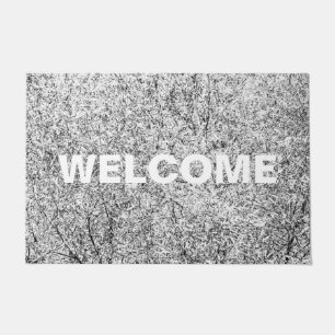 Felpudo Hojas de árbol silvestres. Arte abstracto de la na