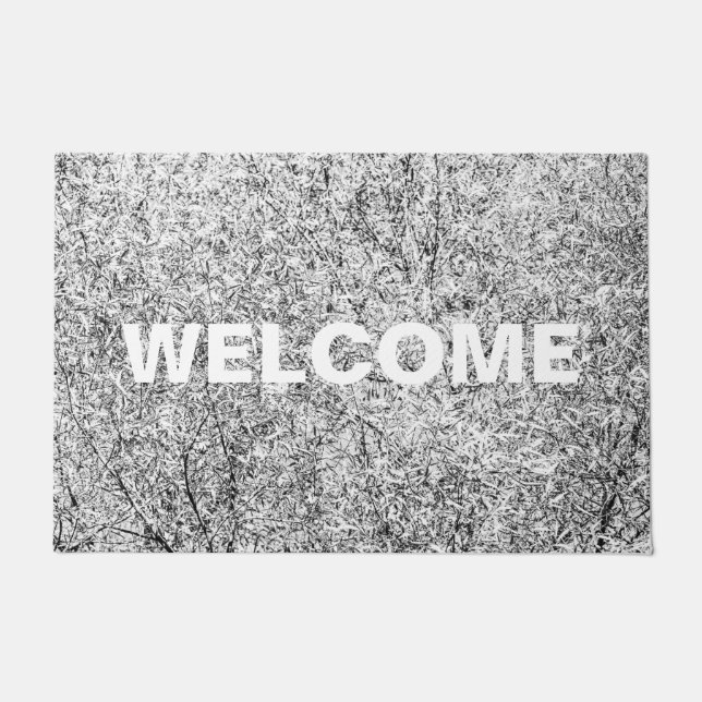 Felpudo Hojas de árbol silvestres. Arte abstracto de la na (Anverso)