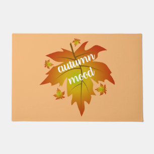 Felpudo Hojas de arce en la tipografía de humor de otoño