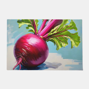 Felpudo Hojas Magenta de Remolacha Vibrantes