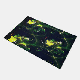 Felpudo Hojas metálicas abstractas con trazas llamativas,