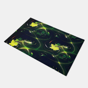 Felpudo Hojas metálicas abstractas con trazas llamativas, 