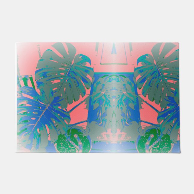 Felpudo Hojas tropicales de Monstera (Anverso)