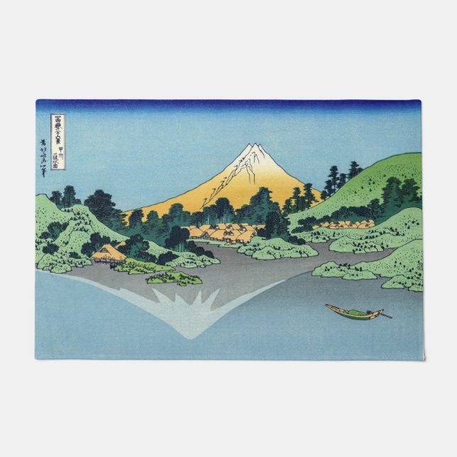 Felpudo Hokusai - El Monte Fuji reflexiona en el lago Kawa (Anverso)