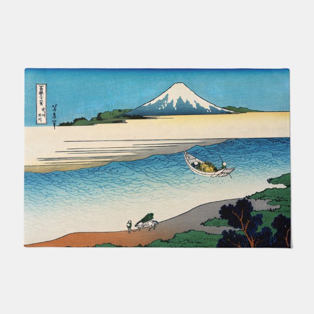 Felpudo Hokusai - Río Tama en la provincia de Musashi (Anverso)
