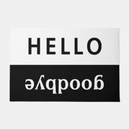 Felpudo hola adiós blanco y negro