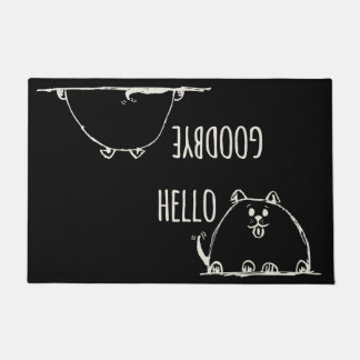 Felpudo Hola adiós Doormat lindo del perro del Doodle