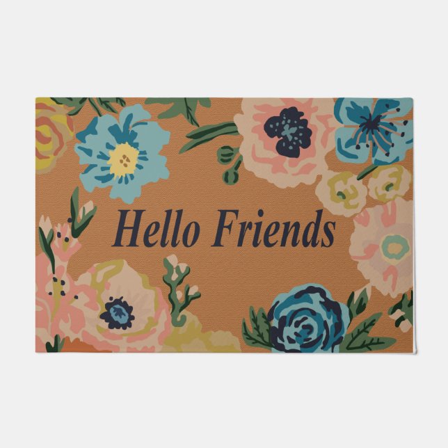 Felpudo Hola amigo Doormat, Funny Floral (Anverso)