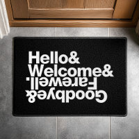 Hola, bienvenido, adiós y adiós doormat