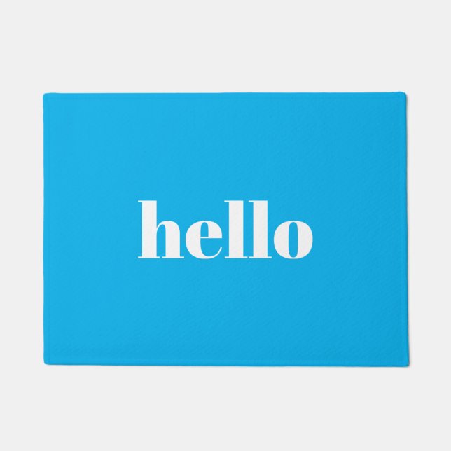 Felpudo Hola Blue Welcome Mat (Anverso)