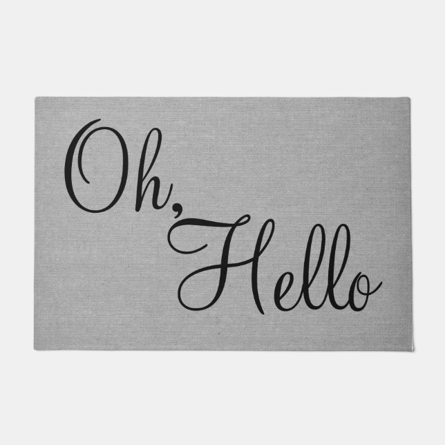 Felpudo Hola cita graciosa diciendo humor hipster gris (Anverso)