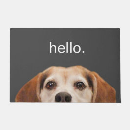 Felpudo Hola Cute Graciosa Beagle Dog Face Gray Doormat