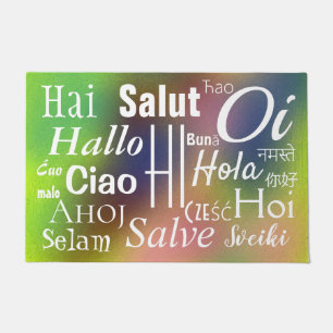 Felpudo Hola en muchos idiomas Guay