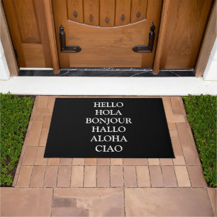 Felpudo Hola en muchos idiomas personalizado texto elegant