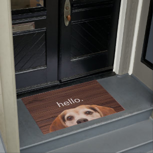 Felpudo Hola Funny Beagle Dog Face Wood Back