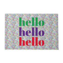 Hola Hola Hola Mat de bienvenida multicolor modern
