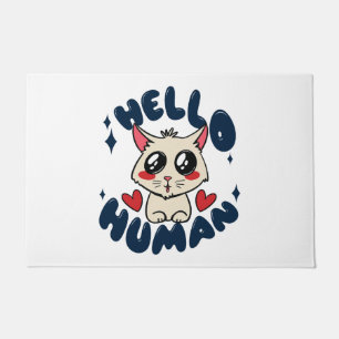 Felpudo Hola humano Gato Lindo